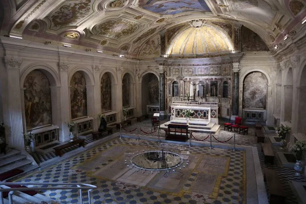 Napoli Campania Aprile 2021 Interno Della Cripta Della Seicentesca Basilica — Foto Stock