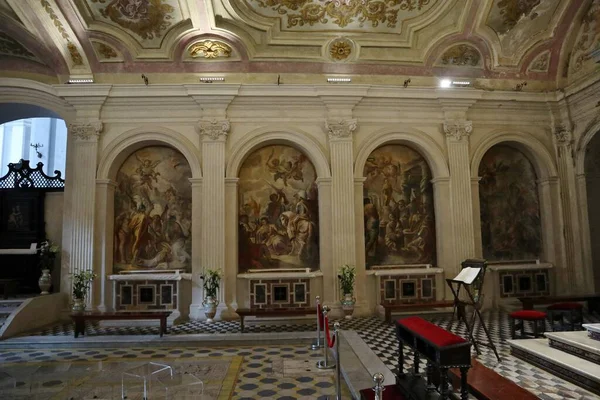 Napoli Campania Italia Aprile 2021 Affresco Seicentesco Sopra Altare Laterale — Foto Stock