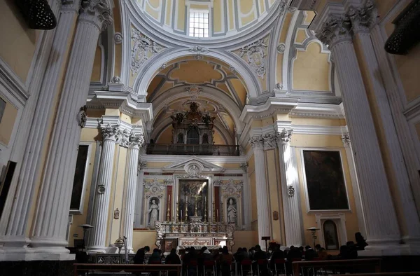 Napoli Campania Italia Aprilie 2021 Interiorul Bazilicii San Severo Fuori — Fotografie, imagine de stoc
