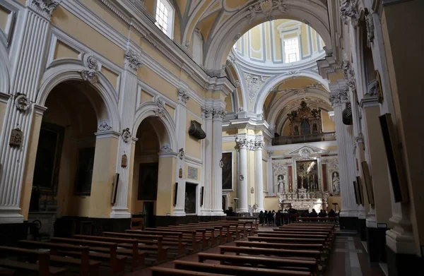 Naples Campanie Italie Avril 2021 Intérieur Basilique Xvie Siècle San — Photo