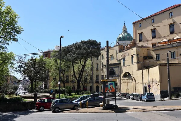 Napels Campanië Italië April 2021 Verkeersverdeler Rotonde Tussen Capodimonte Corso — Stockfoto