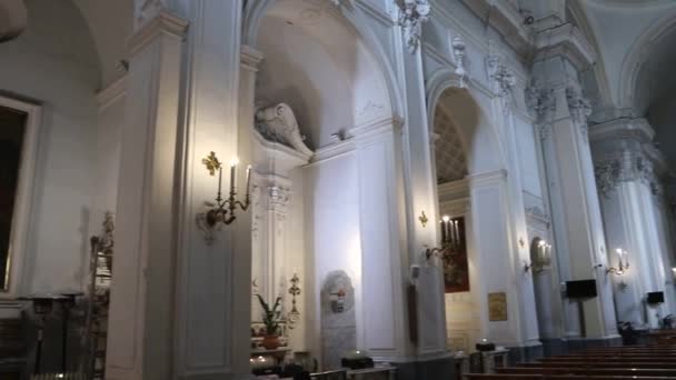 Naples Campania Italia April 2021 Gambaran Interior Gereja Abad Ketujuh — Stok Video