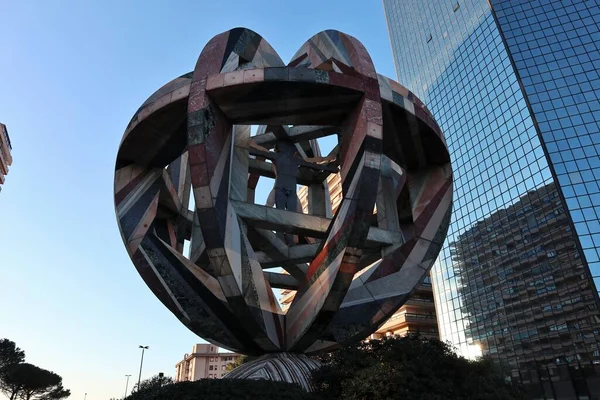 Nápoles Campania Itália Janeiro 2021 Escultura Mármore Homem Vitrúvio Centro — Fotografia de Stock