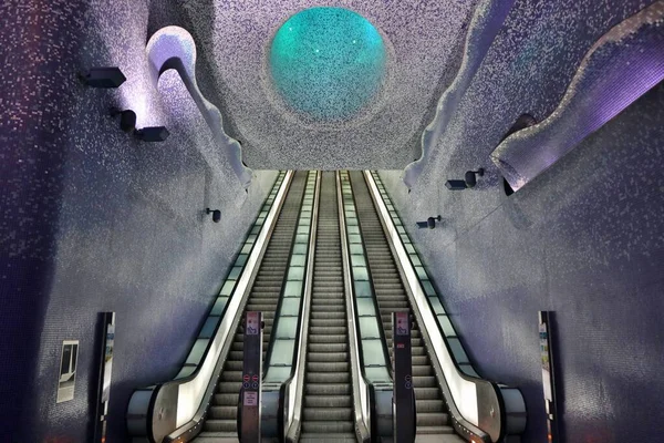 Napels Campanië Italië Januari 2021 Interieur Van Metrostation Toledo Line — Stockfoto
