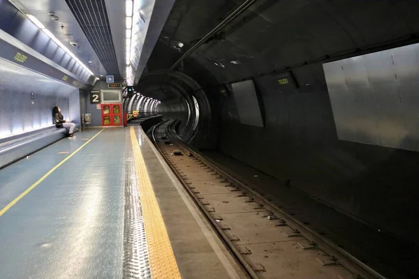 Neapel Kampanien Italien Januar 2021 Innenausbau Der Metrostation Der Linie — Stockfoto