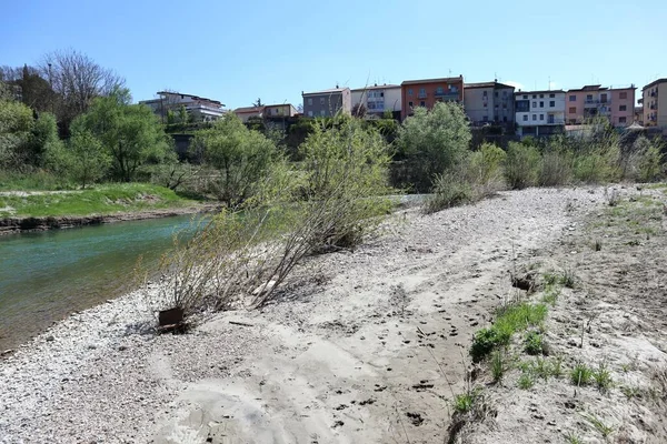 Benevento Campania Itália Abril 2021 Vislumbre Rio Calore Leito Rio — Fotografia de Stock