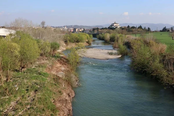 Benevento Campania Ιταλία Απριλίου 2021 Πανόραμα Του Ποταμού Calore Από — Φωτογραφία Αρχείου