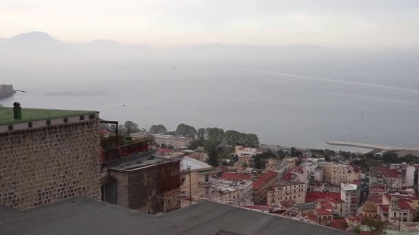 Неаполь - Panoramica dal belvedere di Villa Floridiana — стоковое видео
