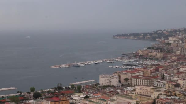 Napoli - Time lapse del porto di Mergellina da Villa Floridiana — Stockvideo
