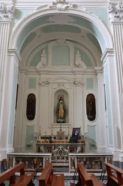 Neapol Kampania Włochy Kwietnia 2021 Wnętrze Xvii Wiecznego Kościoła San — Zdjęcie stockowe
