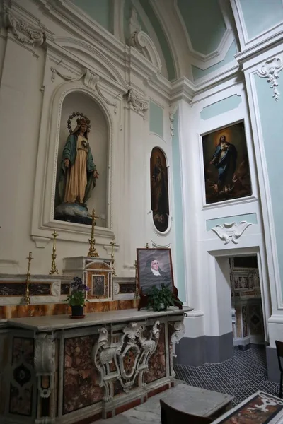 Neapol Kampánie Itálie Dubna 2021 Interiér Kostela Sedmnáctého Století Zasvěceného — Stock fotografie