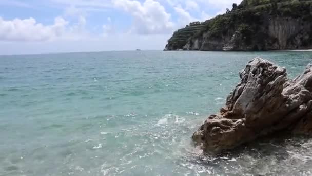 Cetara - Panoramica dalla spiaggia del porto — Stock videók