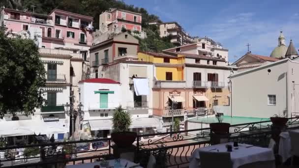 Cetara - Panoramica di Piazza San Francesco — Stok video