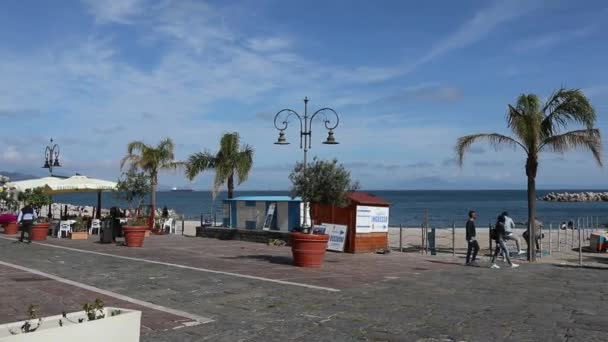 イタリア カンパニア州セタラ2021年5月6日 マリーナビーチの概要 — ストック動画