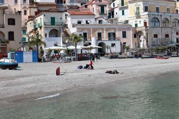 Cetara Campania Italië Mei 2021 Spiaggia Della Marina Het Belangrijkste — Stockfoto