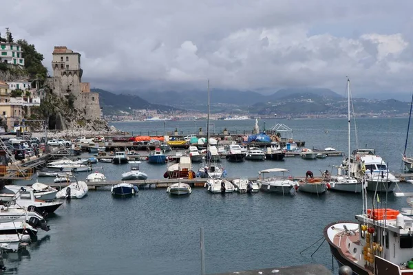 Cetara Campanie Italie Mai 2021 Vue Port Touristique Depuis Jetée — Photo