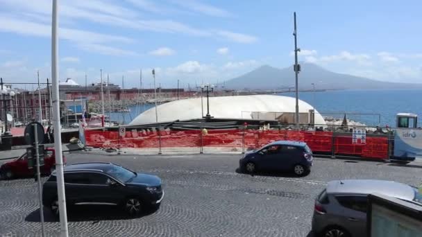 Napoli - Panoramica costiera da Via Cesario Console — Stock Video