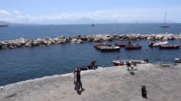 Napoli - Panoramica da Lungomare Santa Lucia — Video Stock