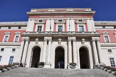 Naples, Campania, Italy - May 14, 2021: Cardarelli Hospital, the largest hospital in the South, completed in 1942