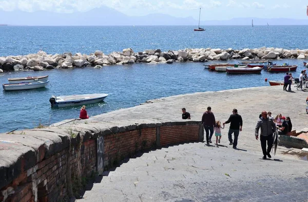 Nápoles Campania Italia Mayo 2021 Barcos Muelle Del Paseo Marítimo —  Fotos de Stock