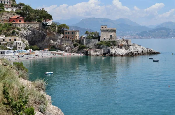 Erchie Kampanien Italien Mai 2021 Strandpanorama Vom Steilhang Aus — Stockfoto