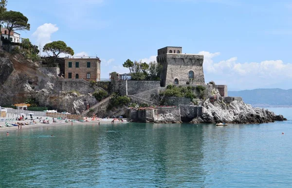 Erchie Campania Ιταλία Μαΐου 2021 Πανόραμα Της Παραλίας Από Μονοπάτι — Φωτογραφία Αρχείου