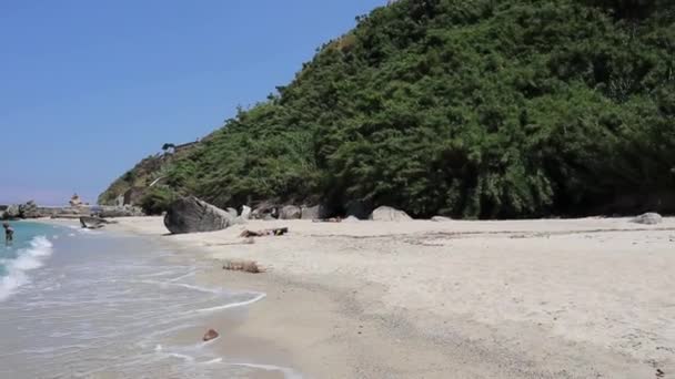 Паргелия - Panoramica della spiaggia dalla riva — стоковое видео