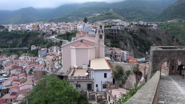 Scilla - Panoramica del borgo da Castello Ruffo — Stock Video