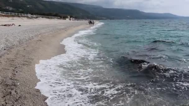 Zambrone - Panoramica della spiaggia dagli sogli di Capo Cozzo — Αρχείο Βίντεο