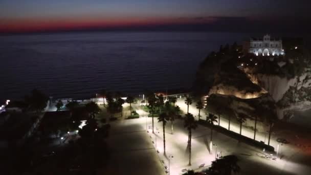 Tropea - Panoramica dal Belvedere Piazza del Cannone al tramonto — Video Stock