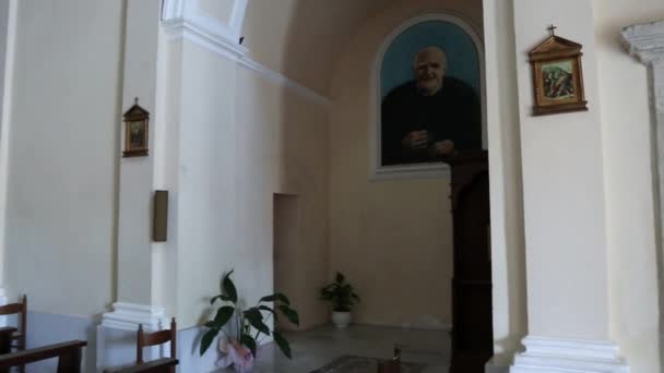 Тропеа Калабрия Италия Июня 2021 Обзор Интерьера Церкви Xvii Века — стоковое видео