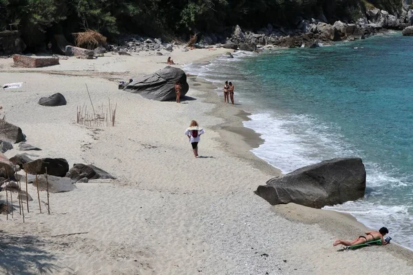 Parghelia Kalabrien Italien Juni 2021 Touristen Strand Von Michelino — Stockfoto