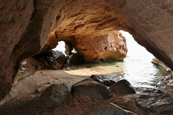 Tropea Calabria Ιταλία Ιουνίου 2021 Εσωτερικό Του Σπηλαίου Στην Παραλία — Φωτογραφία Αρχείου