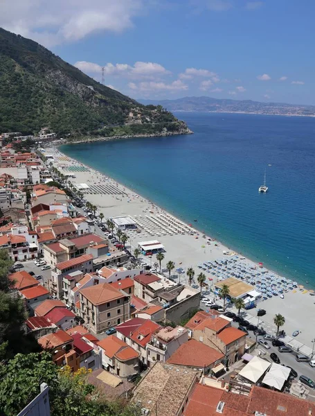 Scilla Calabria Talya Haziran 2021 Cristoforo Colombo Rıhtımında Marina Grande — Stok fotoğraf