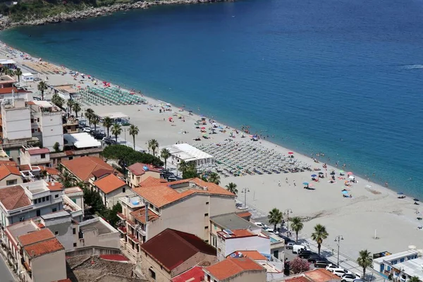 Scilla Calabria Italia Junio 2021 Establecimientos Playa Marina Grande Paseo — Foto de Stock