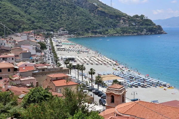 Scilla Calabria Italy June 2021 Beach Establishments Marina Grande Cristoforo — Stock Photo, Image