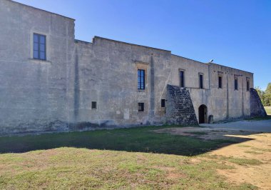 Casalabate, Campania, İtalya 18 Eylül 2025: Santa Maria di Cerrate Manastırı 12. yüzyılda Normanlar tarafından kuruldu