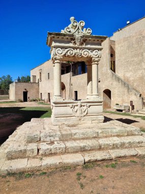 Casalabate, Campania, İtalya 18 Eylül 2025: Santa Maria di Cerrate Manastırı 12. yüzyılda Normanlar tarafından kuruldu