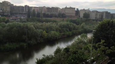 Calore Nehri 'ndeki küçük balıkçıl sürüsü.