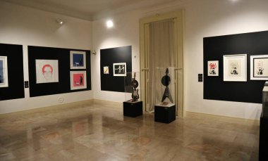 Napoli, Campania, İtalya 2 Şubat 2026: Warhol ve Banksy - Riviera di Chiaia 'daki Villa Pignatelli' de Napoli 'ye Geçiş Sergisi.