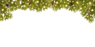 Noel ağacı çerçevesi ışıklarla, Noel çelengi parlayan Noel ışıklarıyla. Noel ağacı kenar süslemesi