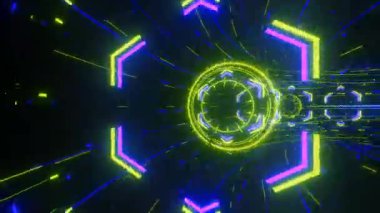 Vj Döngü Neonunun Görüntüleme Arkaplanı