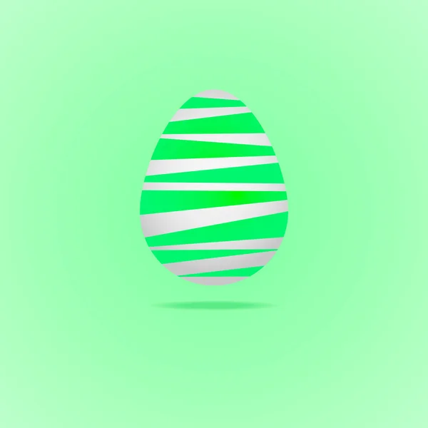Huevo de Pascua con rayas verdes — Vector de stock