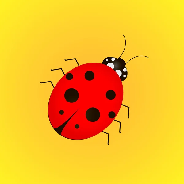 Red ladybug with points — Stock Vector