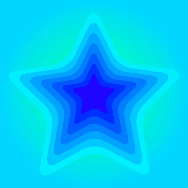 Rainbow star in different shades of blue — Stock Vector