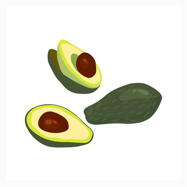 Icône Avocat Isolée Sur Blanc Illustration Stock Vecteurs Alimentaires Spe — Image vectorielle