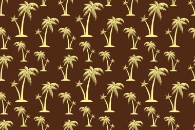 Dikensiz palmiye ağacı deseni. Yaz tatili sembolü. El çizimi. Tropik vektör stok çizimi. EPS 10