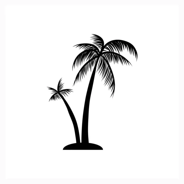 Doodle Palm Tree Icon Isolated White Summer Vacation Symbol Hand — Stock Vector