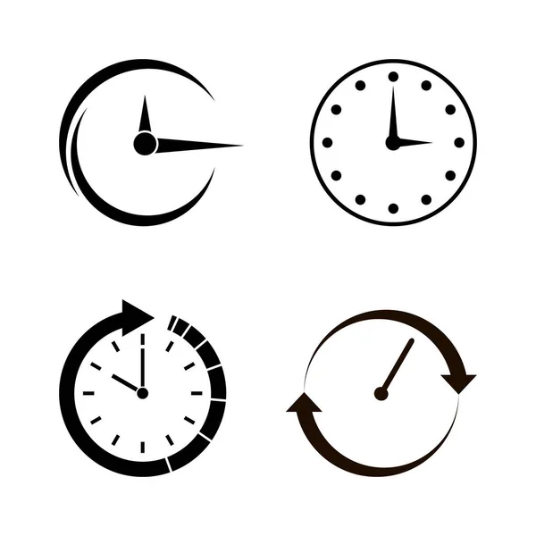 Піктограма Годинника Ізольована Білому Плоский Годинник Бізнес Інтернет Концепція Символ — стоковий вектор