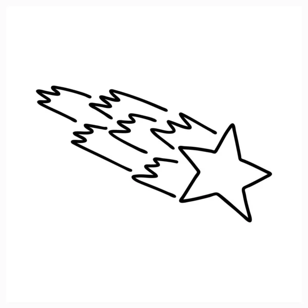 Skizzieren Sie Das Sternenkritzelsymbol Isoliert Auf Weiß Kinder Zeichnen Linienzeichnungen — Stockvektor